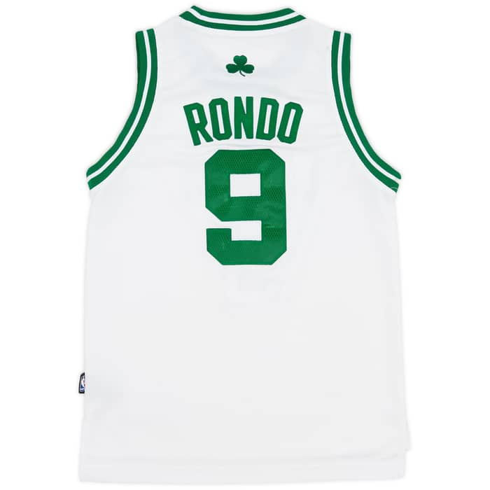 2010-14 Boston Celtics Rondo #9 adidas Swingman Home Jersey - 8/10 - (M.Boys)