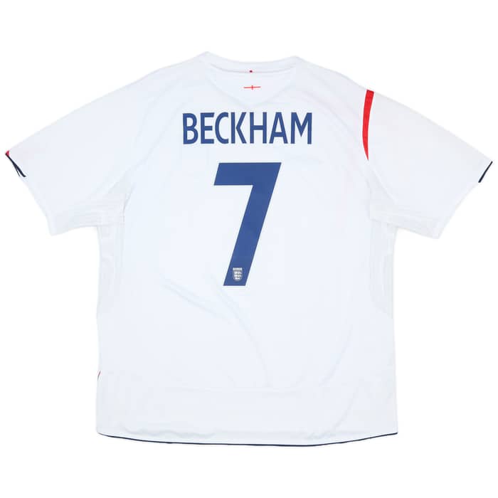 2005-07 England Home Shirt Beckham #7 - 7/10 - (XXL)