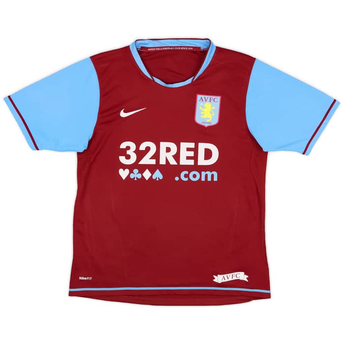 2007-08 Aston Villa Home Shirt Young #7 - 7/10 - (S)