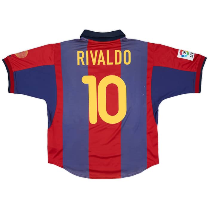 2000-01 Barcelona Home Shirt Rivaldo #10 - 5/10 - (L)