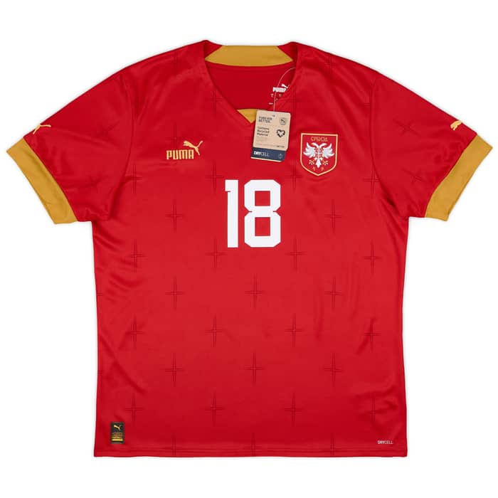 2022-23 Serbia Home Shirt Vlahovic #18
