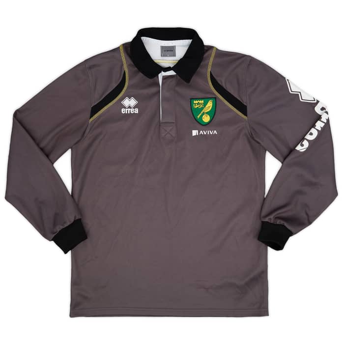 2011-12 Norwich Errea Polo L/S Shirt - 7/10 - (L)