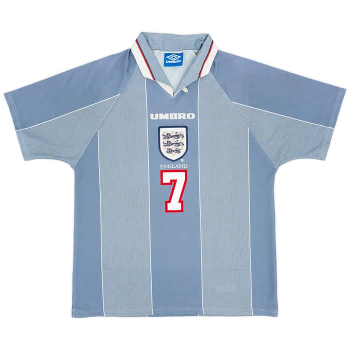 1996-97 England Away Shirt Beckham #7 - 5/10 - (L)