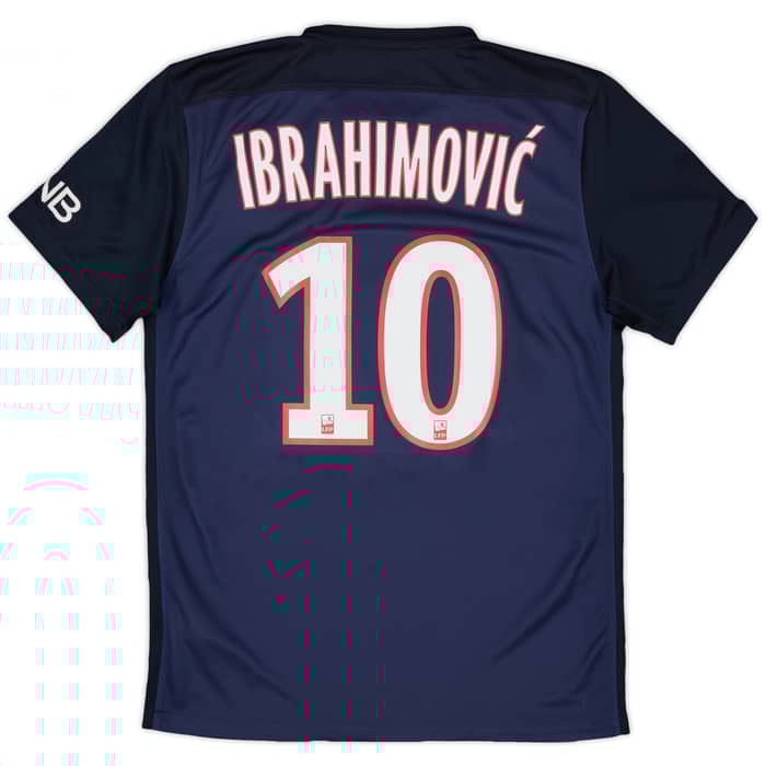 2015-16 Paris Saint-Germain Home Shirt Ibrahimovic #10 - 6/10 - (S)
