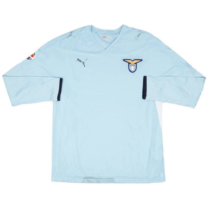 2008-09 Lazio Match Issue Home L/S Shirt Zarate #10