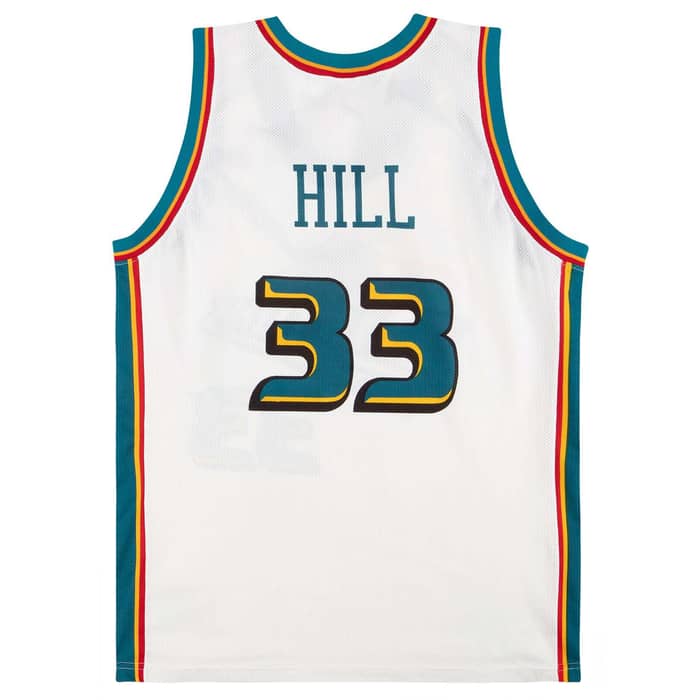 1996-00 Detroit Pistons Hill #33 Champion Jersey (Home) XL