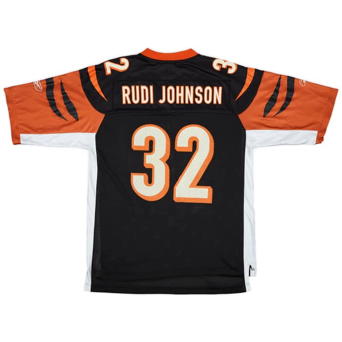 2005-06 Cincinnati Bengals Rudi Johnson #32 Reebok On Field Home Jersey - 5/10 - (L)