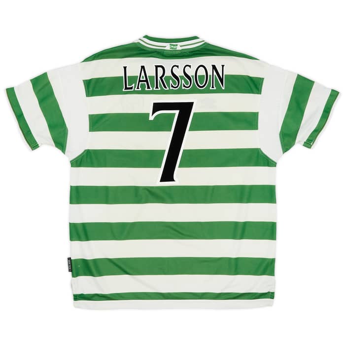 1999-01 Celtic Home Shirt Larsson #7 - 6/10 - (XXL)