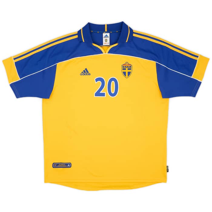 2000-02 Sweden Home Shirt Larsson #20 - 8/10 - (XL)