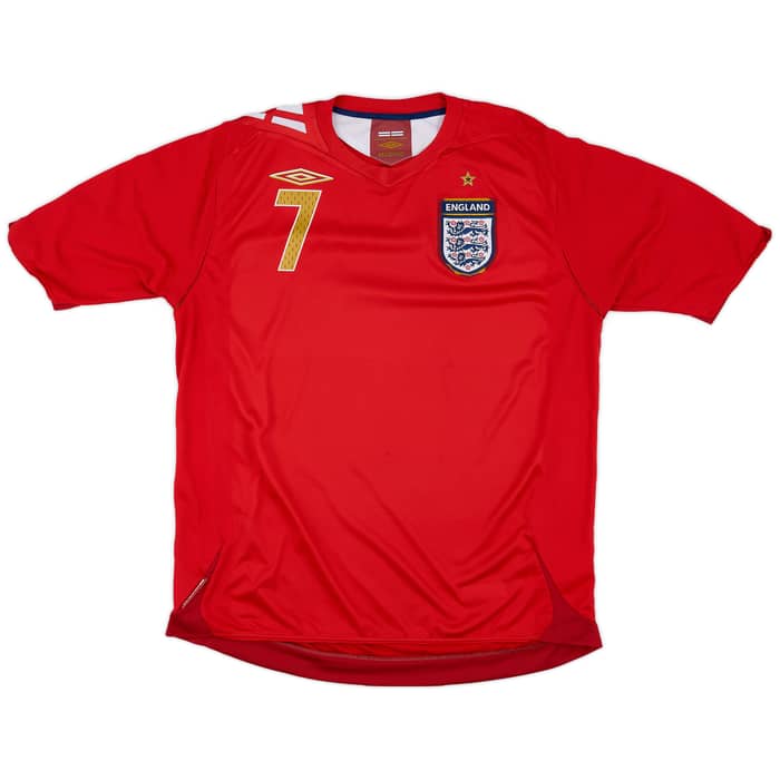 2006-08 England Away Shirt Beckham #7 - 6/10 - (L)