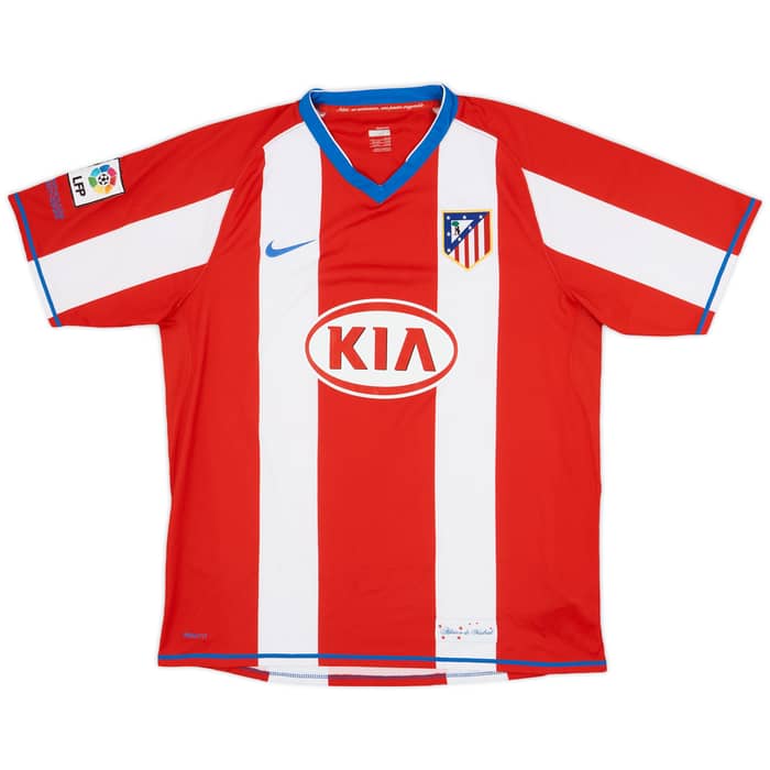 2007-08 Atletico Madrid Home Shirt Kun Aguero #10- 7/10 - (L)