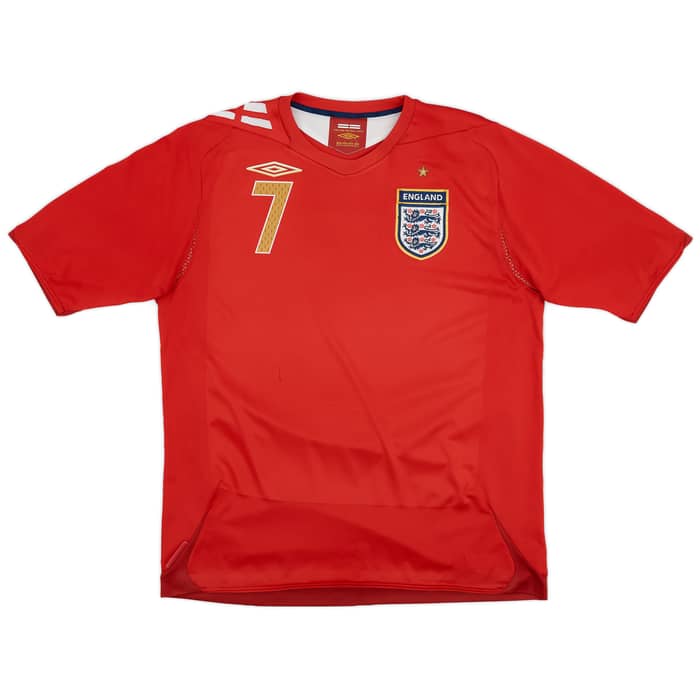2006-08 England Away Shirt Beckham #7 - 7/10 - (L)