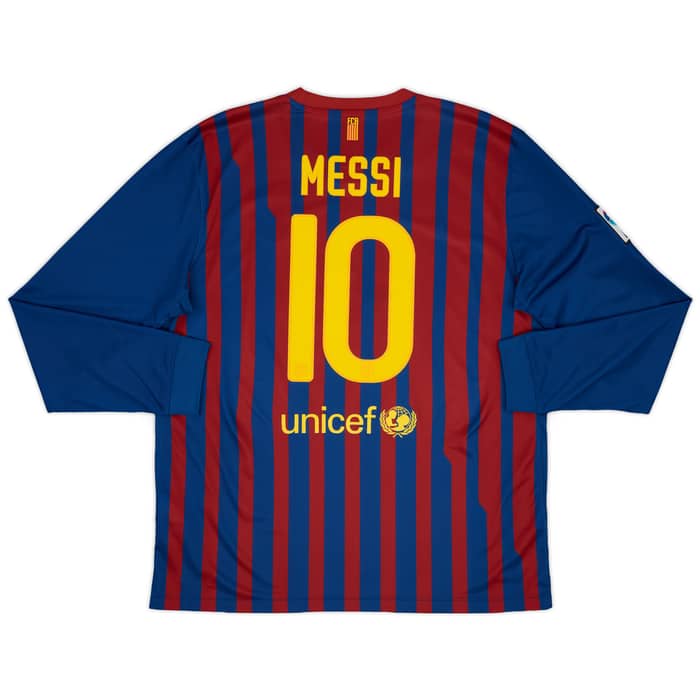 2011-12 Barcelona Home L/S Shirt Messi #10 - 9/10 - (XL)