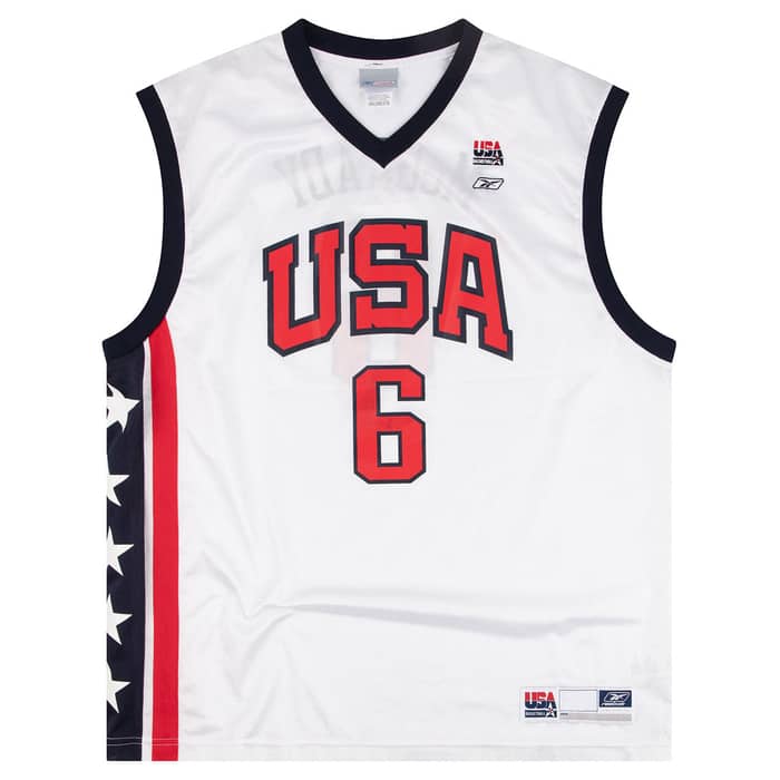 2002 USA McGrady #6 Reebok Jersey (Home) XXL