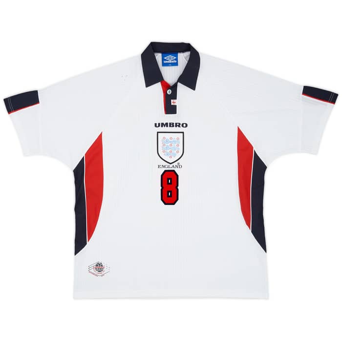 1997-99 England Home Shirt Gascoigne #8 - 6/10 - (XXL)