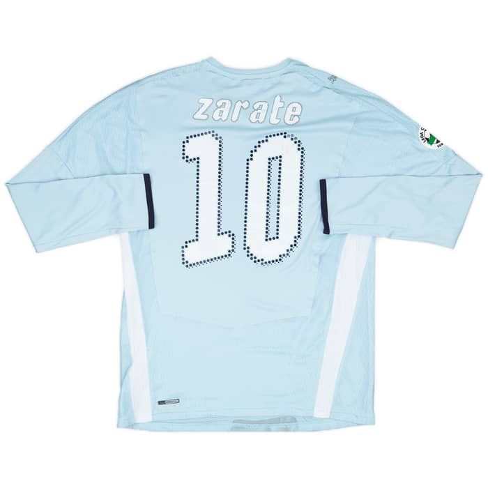2008-09 Lazio Match Issue Home L/S Shirt Zarate #10