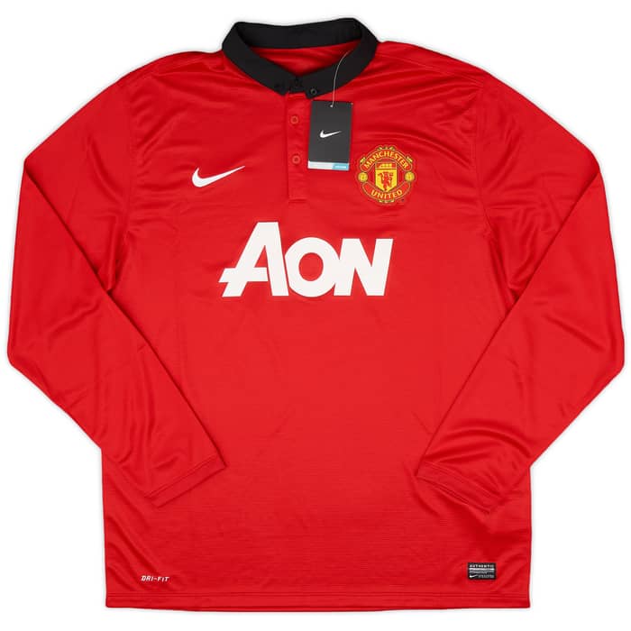 2013-14 Manchester United Home L/S Shirt Vidic #15 (XL)