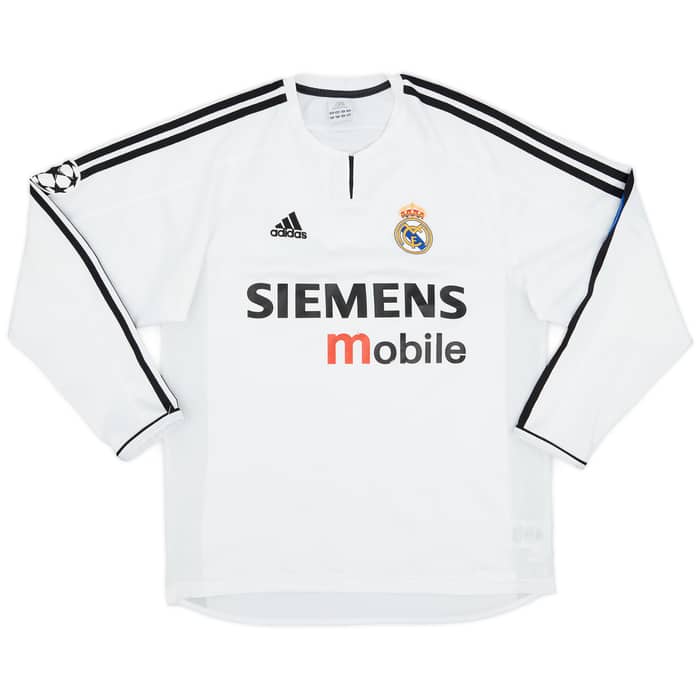 2003-04 Real Madrid Home L/S Shirt Zidane #5 - 5/10 - (S)