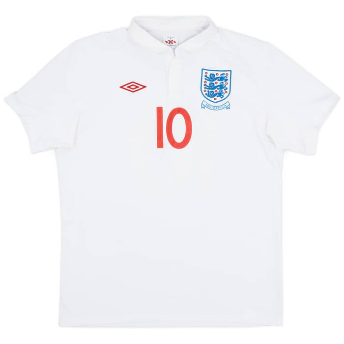 2009-10 England 'South Africa' Home Shirt Rooney #10 - 9/10 - (L)
