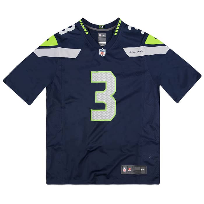 2018-19 Seattle Seahawks Wilson #3 Nike Game Jersey (Home) L - *As New*