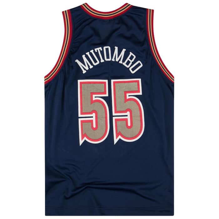 1993-95 Denver Nuggets Mutombo #55 Champion Jersey (Away) M