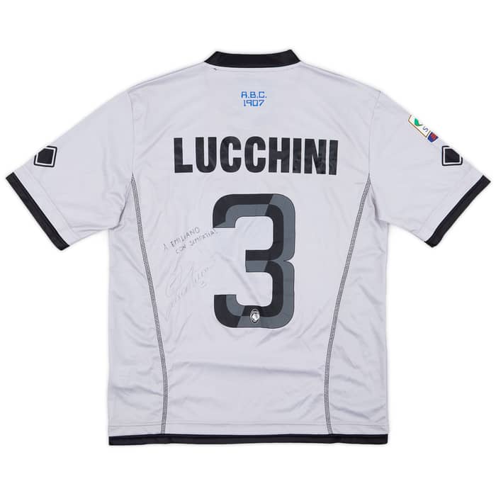 2013-14 Atalanta Match Issue Signed Third Shirt Lucchini #3