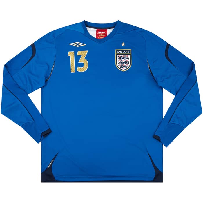 2007-08 England U-21 Match Issue GK Shirt Hart #13