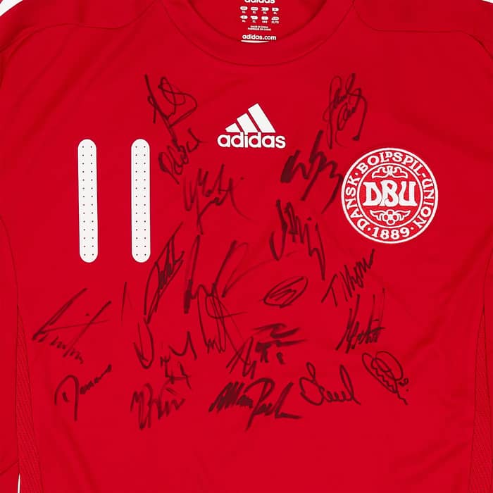 2008-10 Denmark Match Issue Signed Home Shirt #11