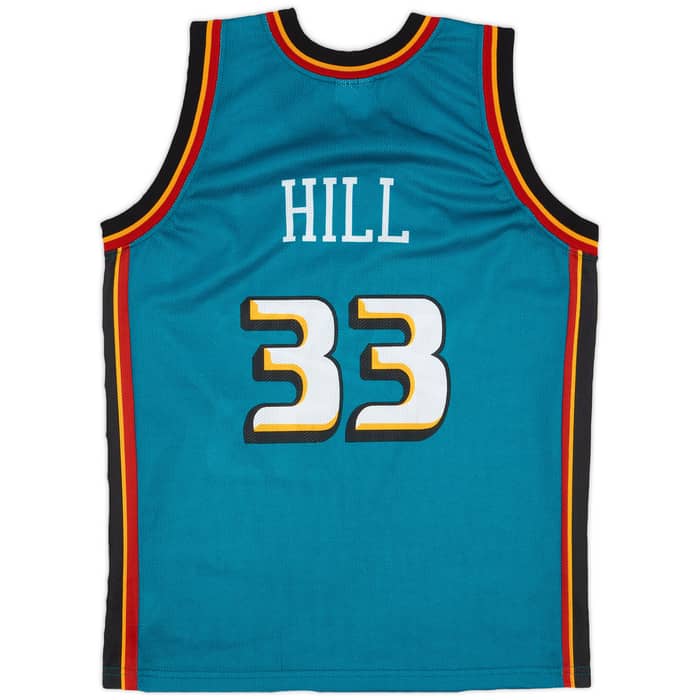 1996-00 Detroit Pistons Hill #33 Champion Away Jersey - 9/10 - (L.Boys)