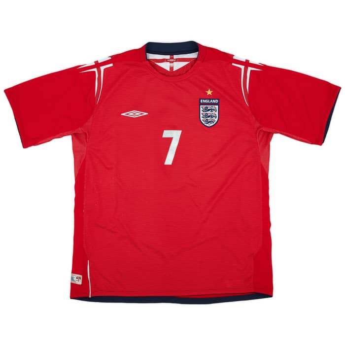 2004-06 England Away Shirt Beckham #7 - 6/10 - (XL)