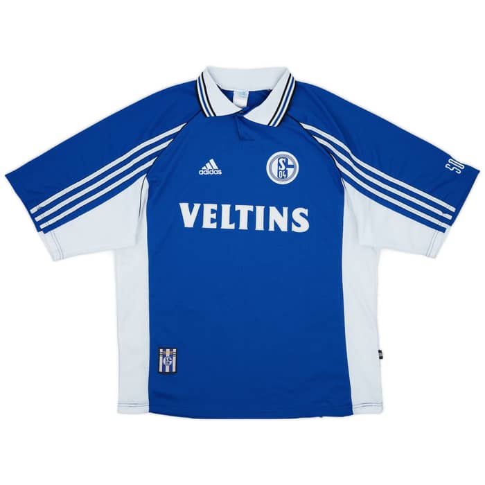 1998-99 Schalke Signed Home Shirt Asamoah #14 - 6/10 - (XL)