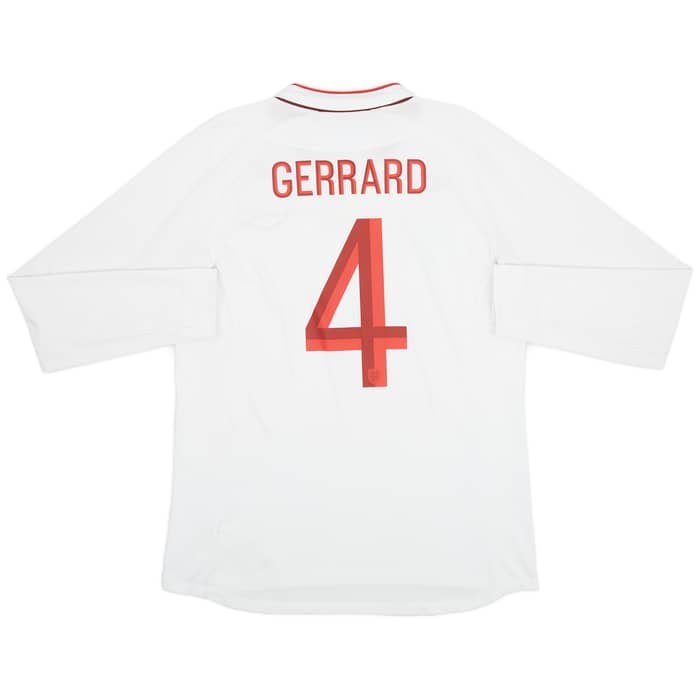 2012-13 England Home L/S Shirt Gerrard #4 - 6/10 - (M)