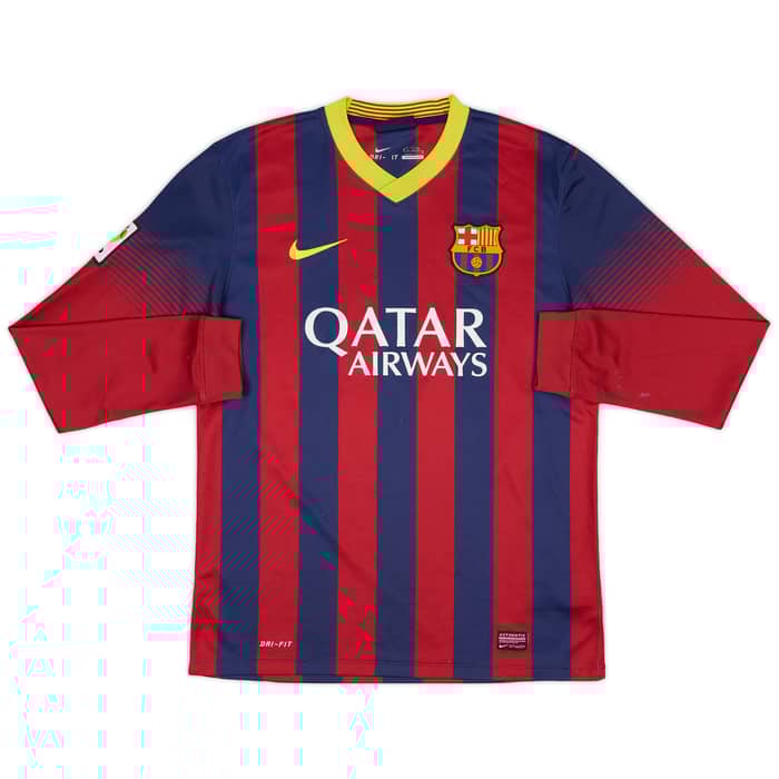 2013-14 Barcelona Home L/S Shirt Messi #10 - 8/10 - (M)