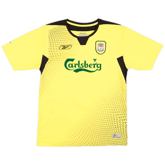 2004-06 Liverpool Away Shirt Baros #5 - 7/10 - (L.Boys)