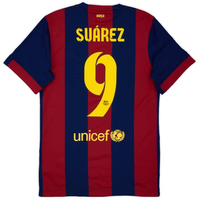 2014-15 Barcelona Home Shirt Suarez #9 - 9/10 - (S)