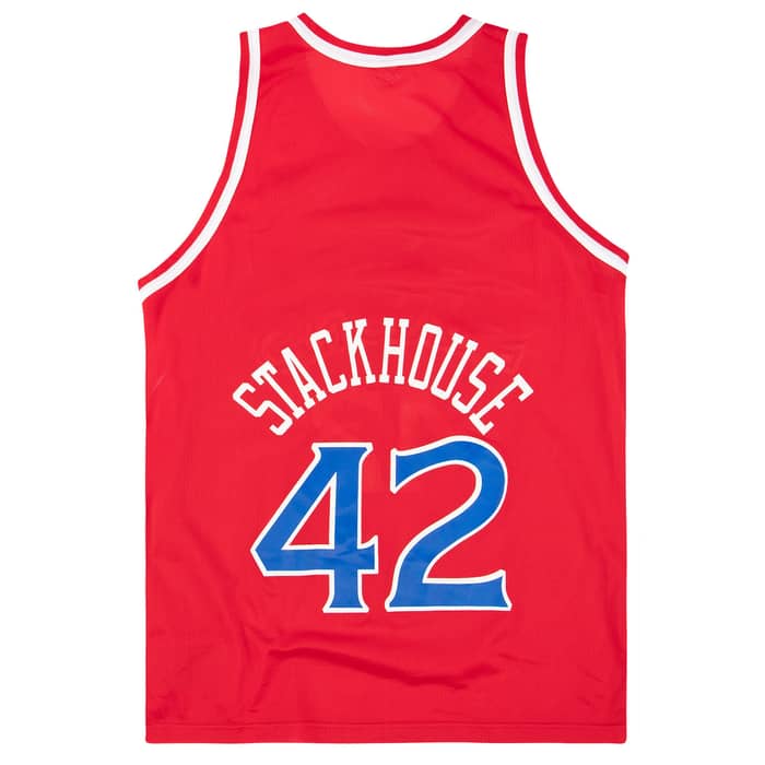 1995-97 Philadelphia 76ers Stackhouse #42 Champion Jersey (Away) XL