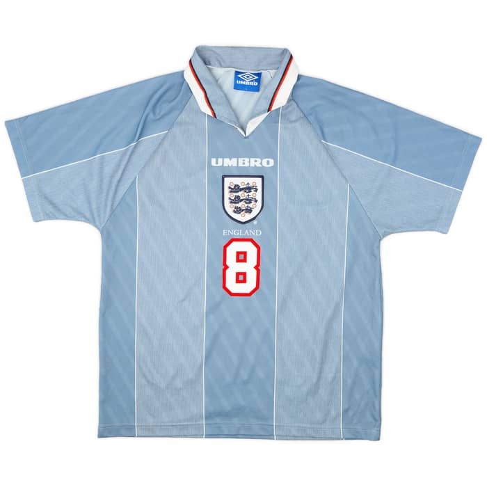 1996-97 England Away Shirt Gascoigne #8 - 6/10 - (L)