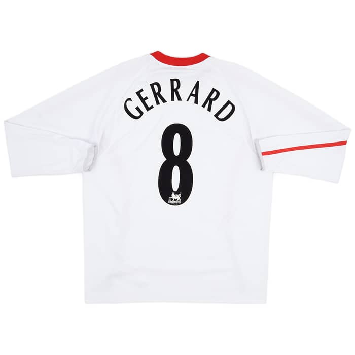 2005-06 Liverpool Away L/S Shirt Gerrard #8 - 8/10 - (L)