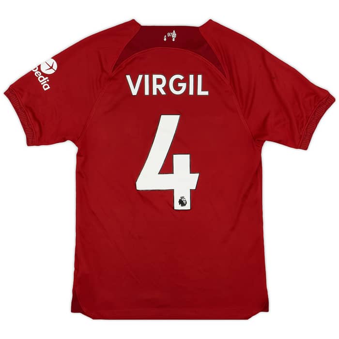 2022-23 Liverpool Home Shirt Virgil #4 - 9/10 - (XS)