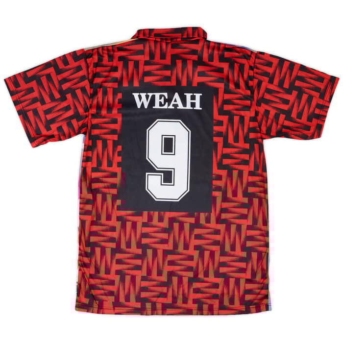 1998-99 AC Milan Graphic Shirt Weah #9 - 9/10 - (XL)