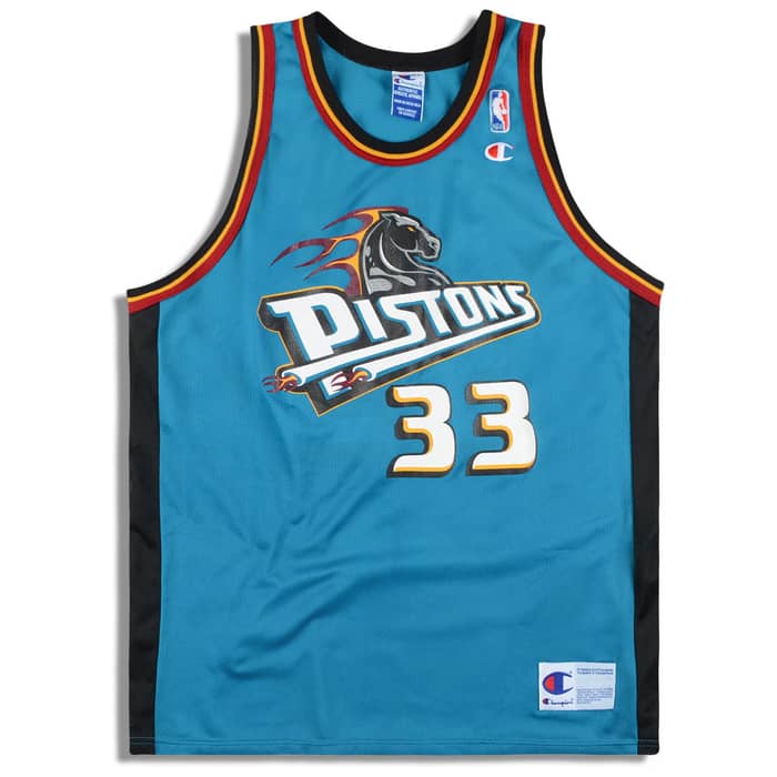 1996-00 Detroit Pistons Hill #33 Champion Jersey (Away) XL