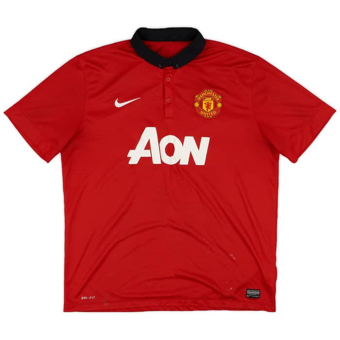 2013-14 Manchester United Home Shirt Vidic #15 - 7/10 - (XL)