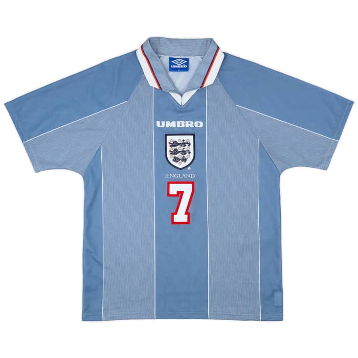 1996-97 England Away Shirt Beckham #7 - 9/10 - (M)