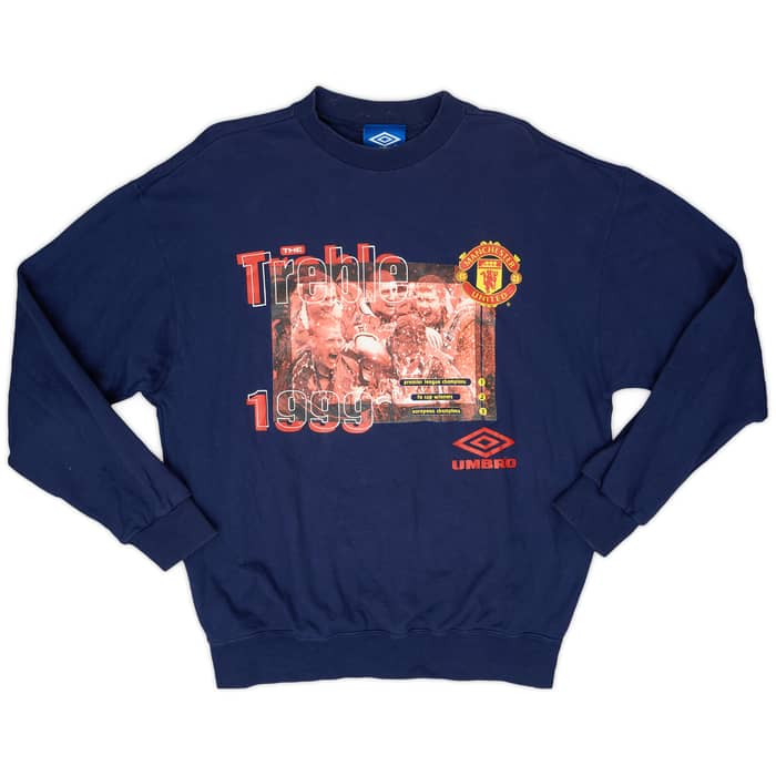 1999-00 Manchester United Umbro 'The Treble' Graphic Sweat Top - 9/10 - (L)