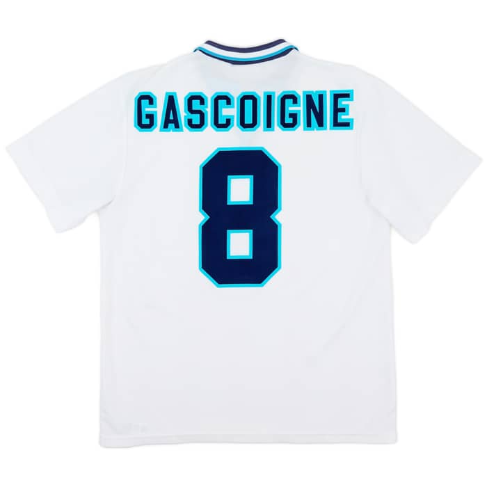 1995-97 England Home Shirt Gascoigne #8 - 8/10 - (M)