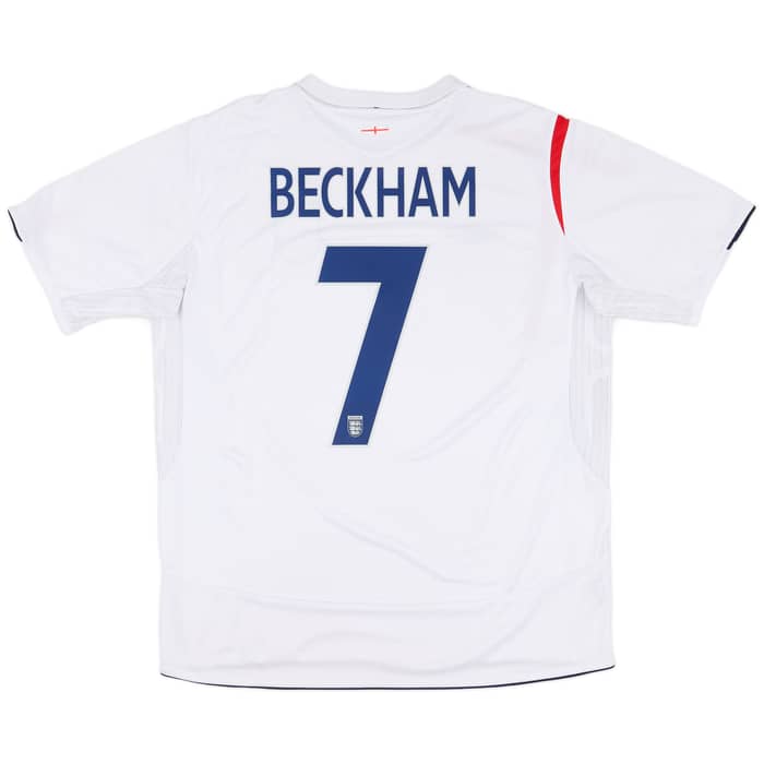 2005-07 England Home Shirt Beckham #7 - 6/10 - (L)