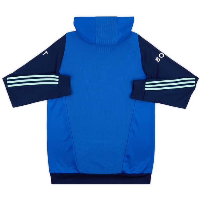 2023-24 Leeds United adidas 1/4 Zip Hooded Top