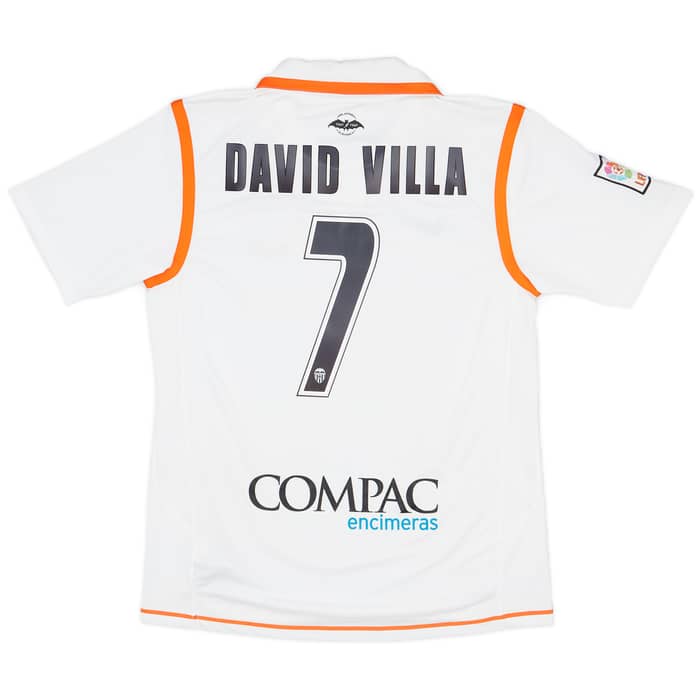2007-08 Valencia Home Shirt David Villa #7 - 8/10 - (L)