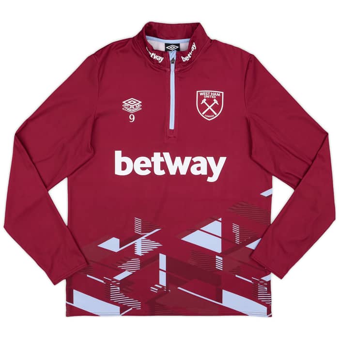 2023-24 West Ham Player Issue 1/4 Zip Training Top - 9/10