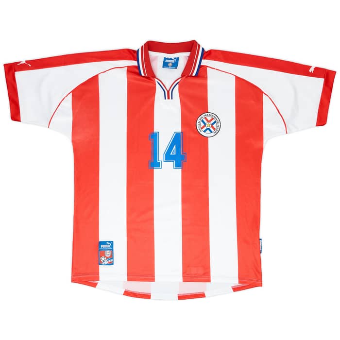 2000-02 Paraguay Home Shirt da Silva #14 - 9/10 - (XL)